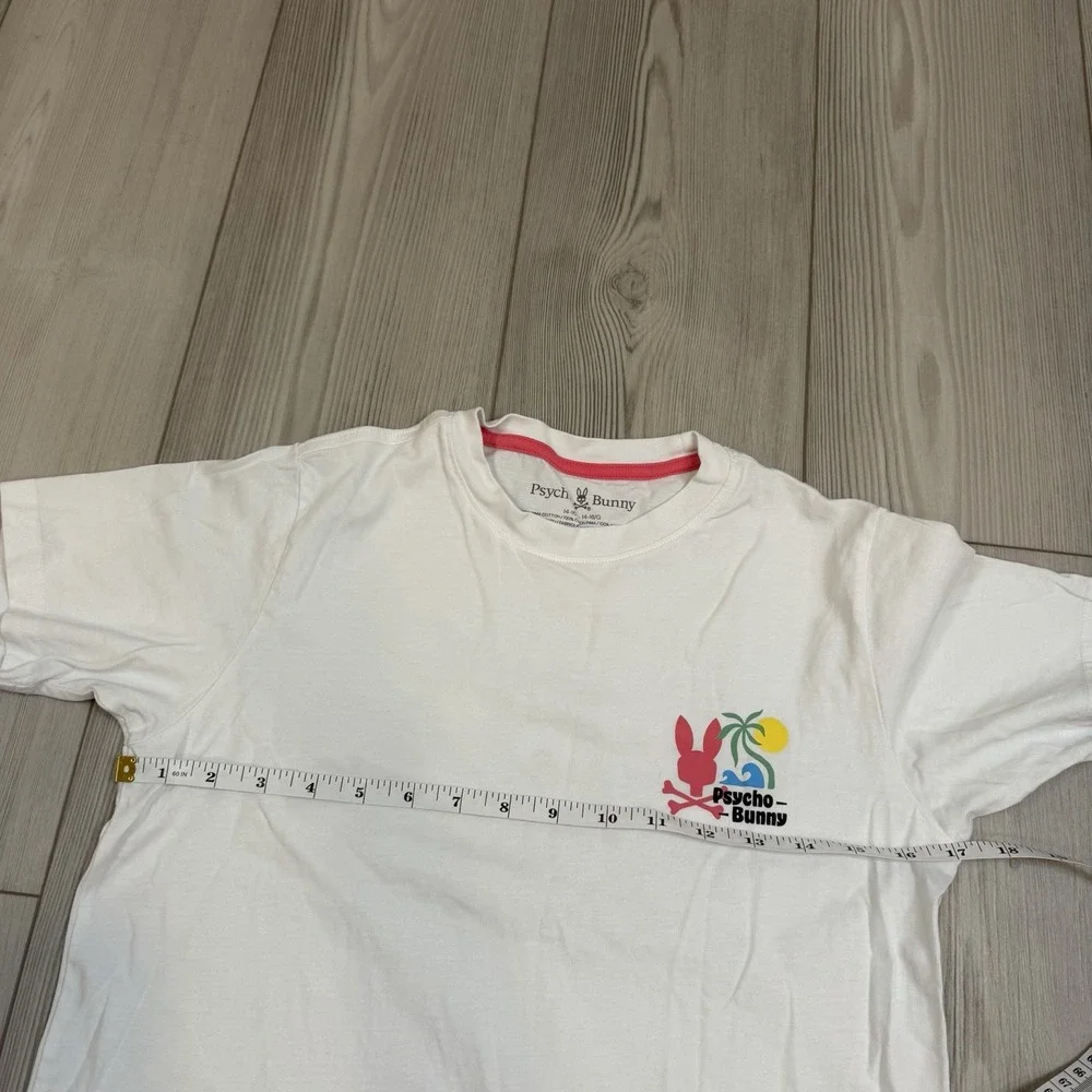 Psycho Bunny T-Shirt Graphic Tee Beach Palms Sun Short Sleeve Youth Sz‎ L 14/16